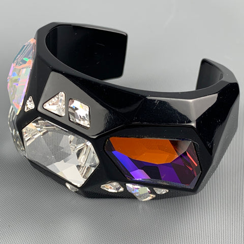 SWAROVSKI Black Acetate Crystal Cuff Bracelet
