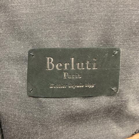 BERLUTI Size XXL Charcoal & Black Wool Zip Up Jacket
