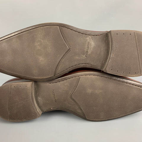 MAGNANNI Size 10.5 Brown Antique Leather Lace Up Shoes
