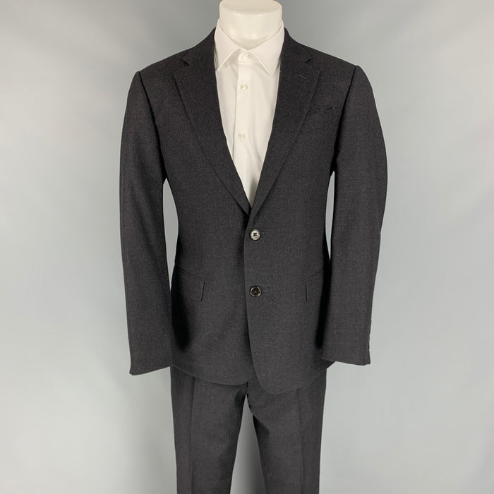 ARMANI COLLEZIONI G Line Size 40 Charcoal Virgin Wool Single Breasted Suit