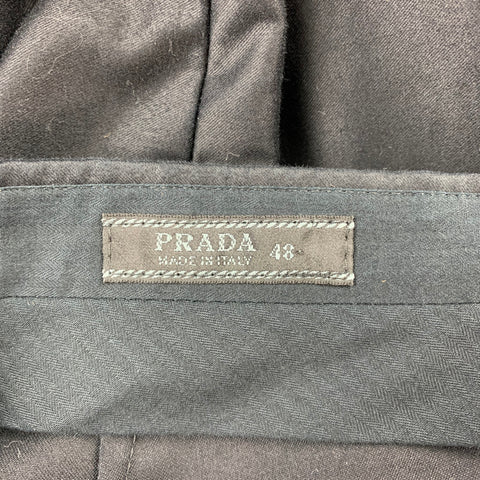 PRADA Size 32 Navy Cotton Zip Fly Dress Pants