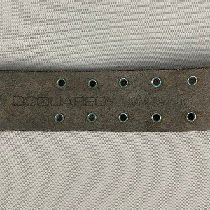 DSQUARED2 Size M Black Sudded Leather Belt
