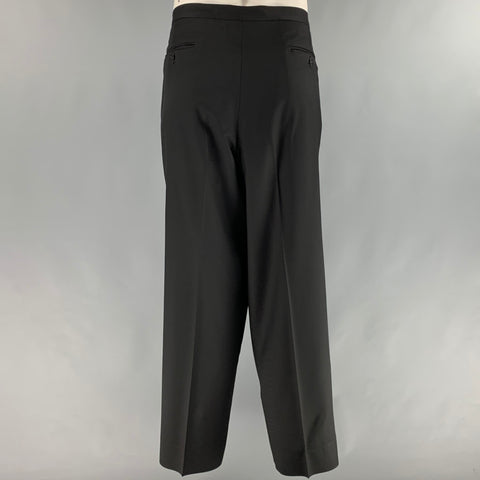ERMENEGILDO ZEGNA Size 50 Black Wool Double Breasted Tuxedo