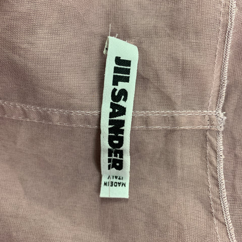 JIL SANDER Talla 6 Vestido sin mangas plisado de algodón rosa polvo
