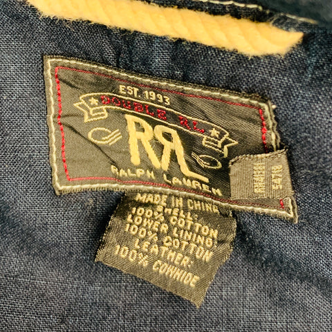 RRL by RALPH LAUREN Size L Indigo Cotton Hooded Jacket