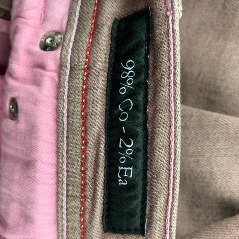 KITON Size 34 Pink Grey Heather Cotton Jeans