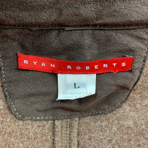 RYAN ROBERTS Size L Brown Wool Zip Up Jacket