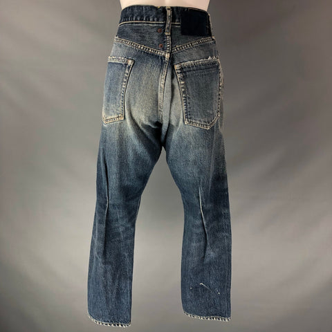 VISVIM Size S Light Blue Denim Distressed Jeans