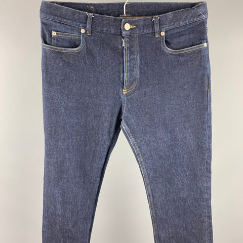 MAISON MARGIELA Size 32 Indigo Contrast Stitch Denim Button Fly Jeans