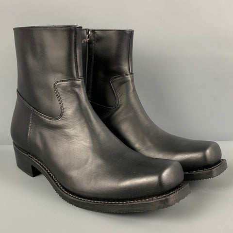 CHRISTIAN DADA Size 9 Black Leather Side Zipper Boots