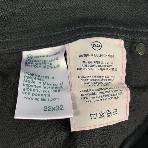 ADRIANO GOLDSCHMIED Size 32 Black Cotton Polyurethane Slim Jeans