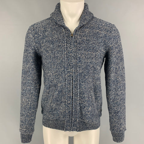 POLO by RALPH LAUREN Size S Blue Grey Knit Cotton Zip Up Sweater