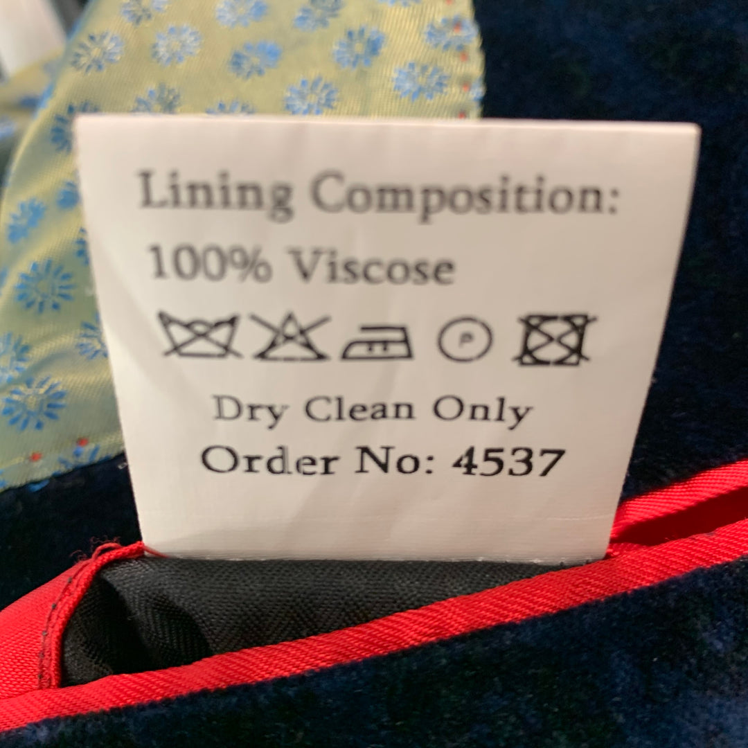 LIPMAN & SONS Size 42 Navy Paisley Cotton Velvet Sport Coat