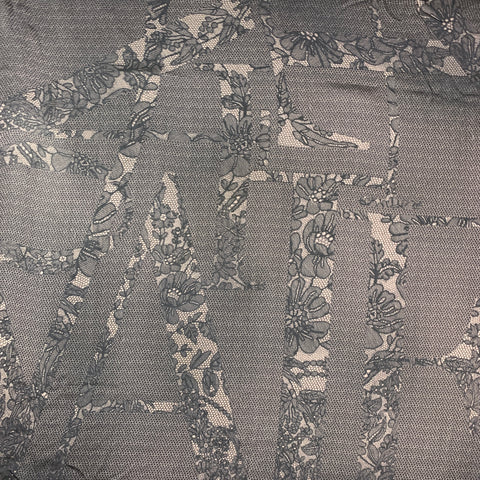 VALENTINO Navy & Light Grey Honeycomb Silk Chiffon Scarf
