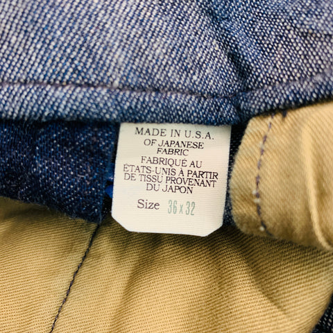 RRL by RALPH LAUREN Size 36 Indigo Cotton Linen Button Fly Casual Pants