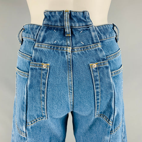 MAISON MARGIELA Size 0 Blue Cotton High Waisted Jeans