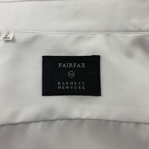 FAIRFAX for BARNEY'S NY Size L White Pleated Cotton French Cuff Long Sleeve Shirt