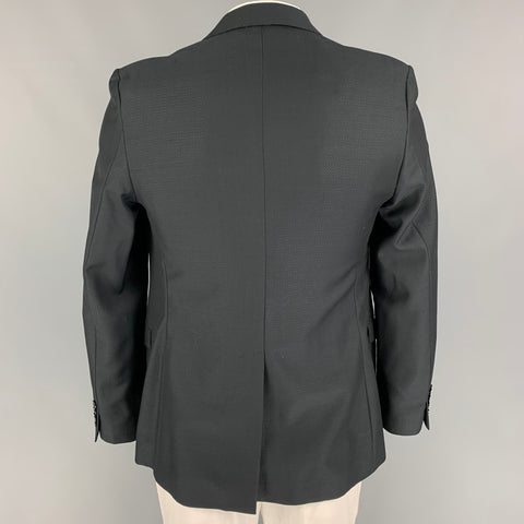 ETRO Size 44 Black Wool Peak Lapel Sport Coat