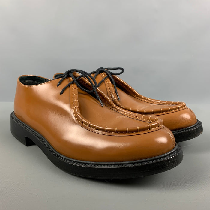 CALVIN KLEIN 205W39NYC Size 9.5 Tan Solid Leather Lace Up Shoes