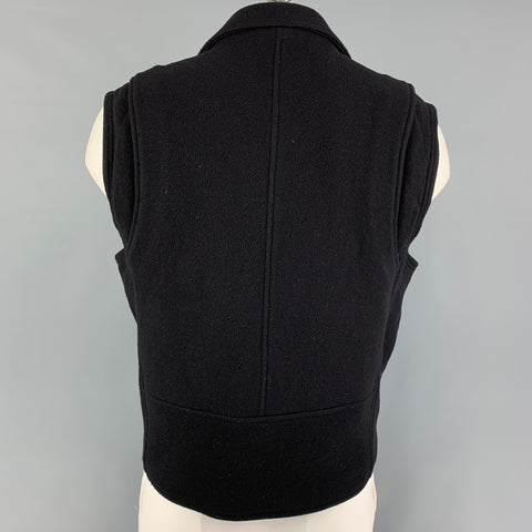 MARC JACOBS Size 46 Black Wool Biker Vest