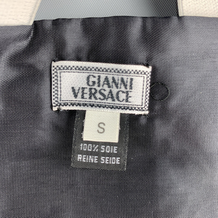 Vintage GIANNI VERSACE Size S Black & Silver Jacquard Silk Cummerbund