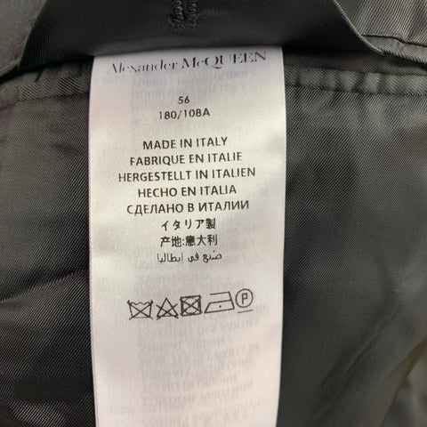ALEXANDER MCQUEEN Size 44 Black Wool Peak Lapel Sport Coat