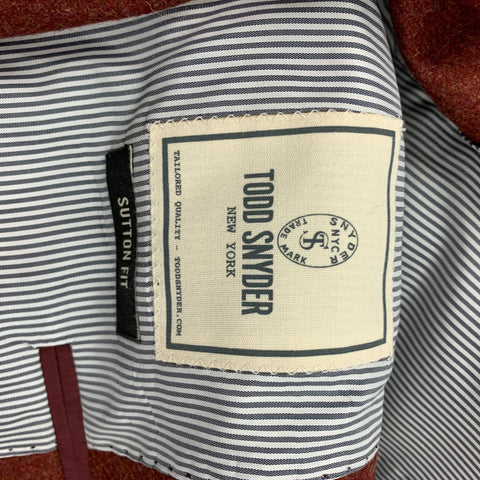 TODD SNYDER Size 42 Regular Burgundy Heather Wool Cashmere Sport Coat