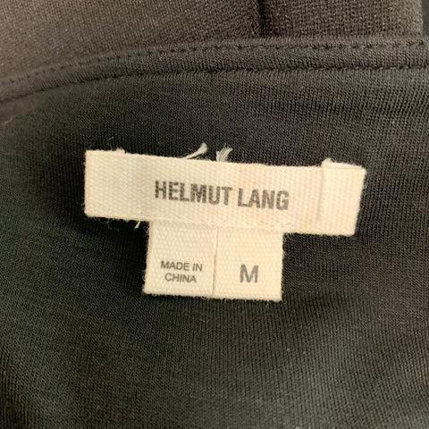 HELMUT LANG Size M Black Polyester Drapey Dress