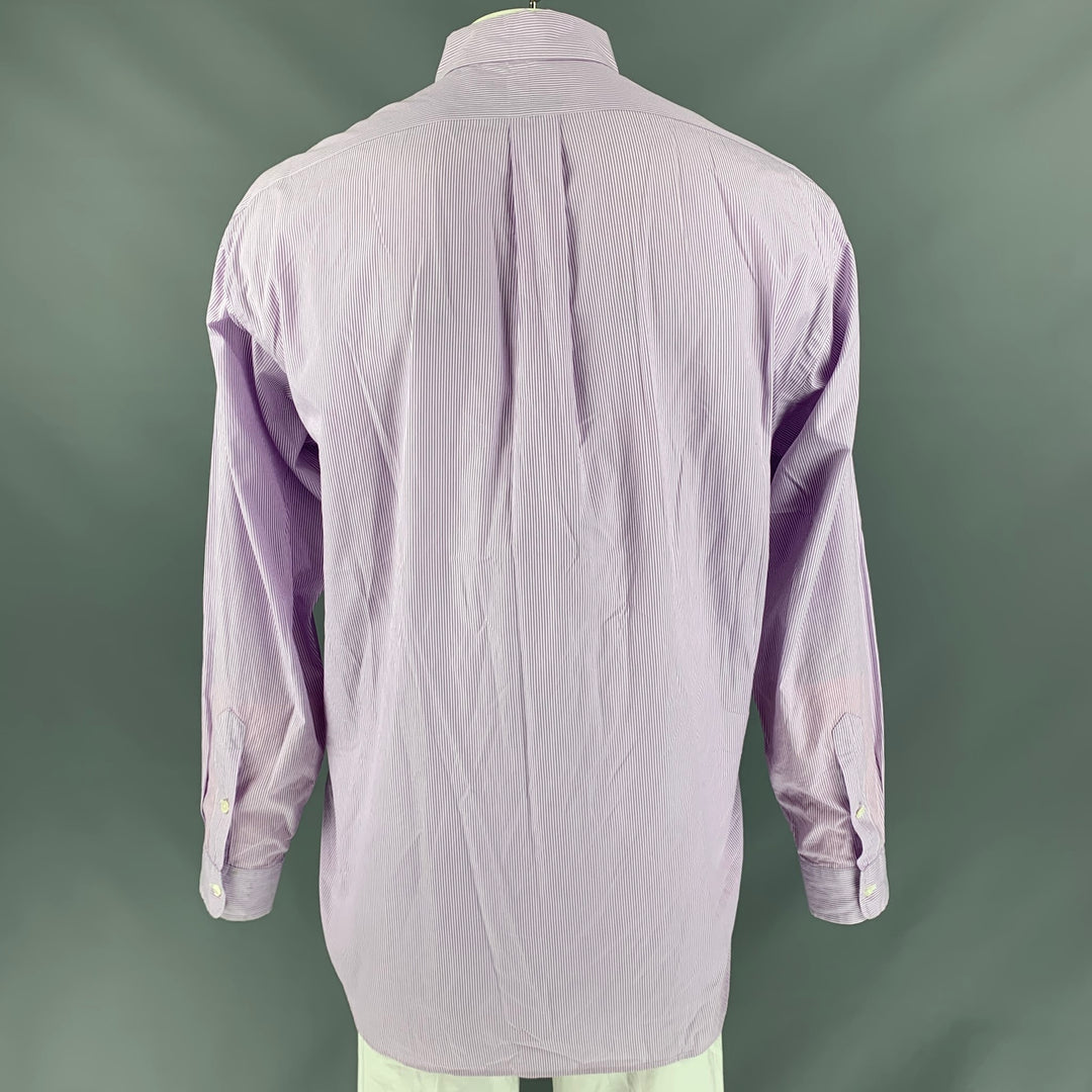 RALPH LAUREN Size XL Lavender Stripe Button Down Long Sleeve Shirt
