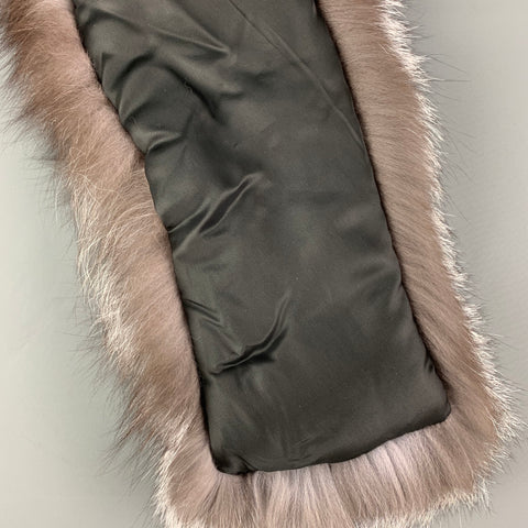 VINTAGE Silver Grey Fur Scarf