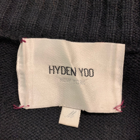 HYDEN YOO Size M Black Knit Wool Blend Shawl Collar Pullover