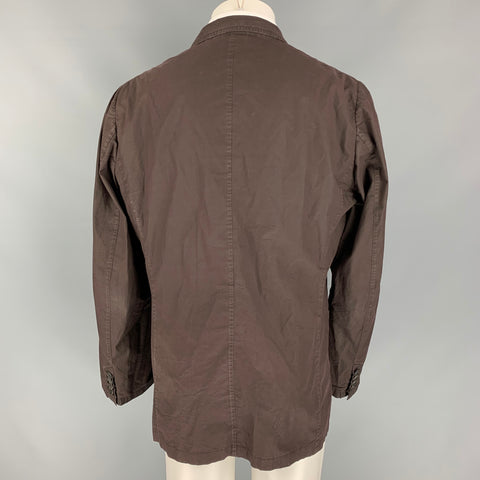 DRIES VAN NOTEN Size 44 Brown Cotton Single Breasted Sport Coat