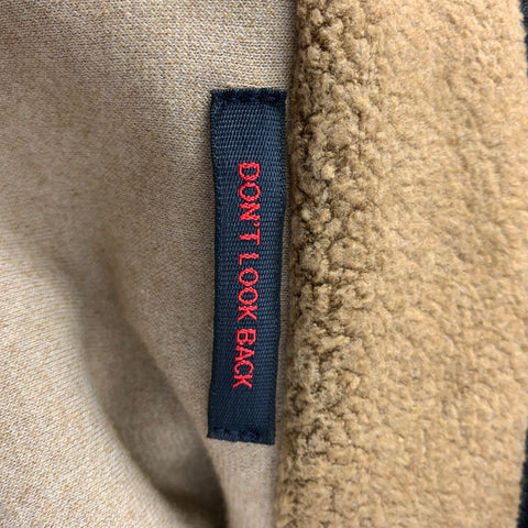 THE GIGI Size M Tan Black Textured Cotton Polyamide Zip Up Jacket