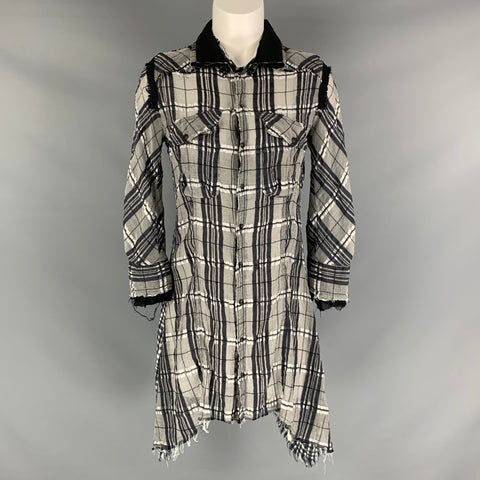 L.G.B Size S Grey Black Polyester Blend Plaid Shirt dress Dress