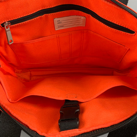 JACK SPADE Orange Black Canvas Cross Body Bag