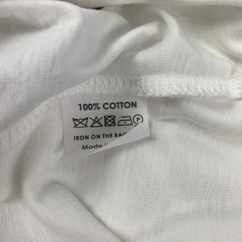 DRIES VAN NOTEN Size S White Black Embroidery Cotton Crew-Neck T-shirt