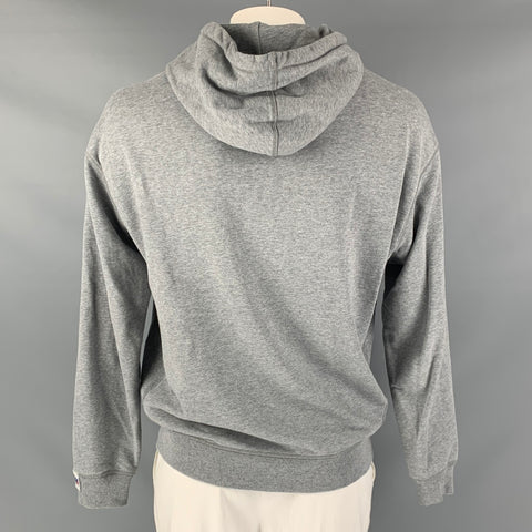 HUGO BOSS Size XL Grey Cream Logo Cotton Hoodie Sweatshirt