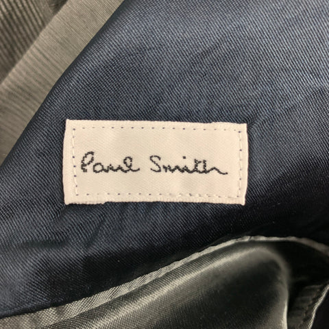 PAUL SMITH Size S Gray Glenplaid Cotton Silk Notch Lapel Suit