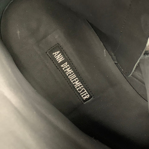 ANN DEMEULEMEESTER Taille 10 Bottes à fermeture éclair latérale en cuir noir