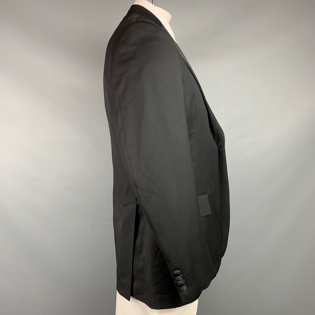 TODD ​​SNYDER Taille 44 Manteau de sport long à revers en laine noire