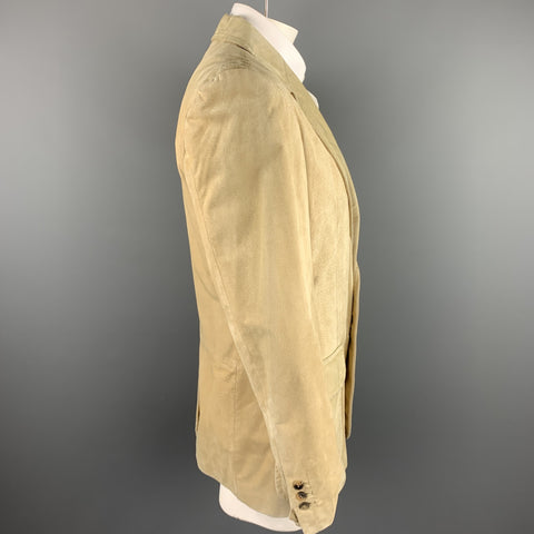 YVES SAINT LAURENT Rive Gauche Size 42 Natural Suede Notch Lapel Jacket