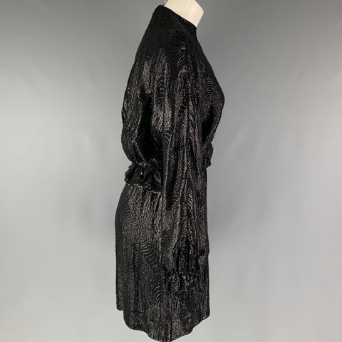 DRIES VAN NOTEN Size 2 Black Viscose Sequined Mini Dress
