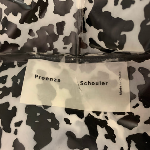 PROENZA SCHOULER Talla M/L Chubasquero Poliuretano Lunares Blanco Negro