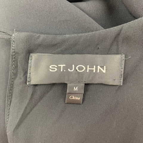 ST. JOHN Size M Black Silk Dress