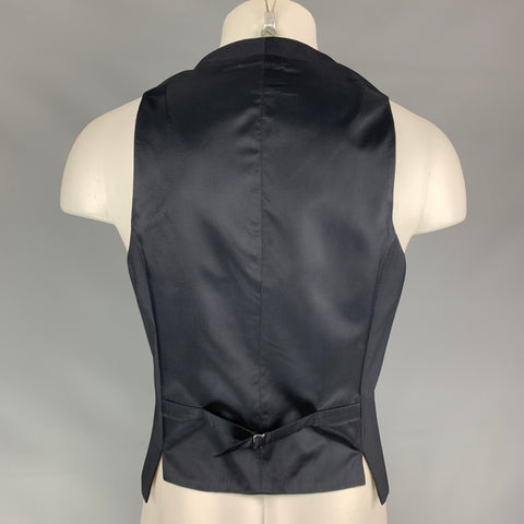 NEIL BARRETT Size 38 Black Pinstripe Wool Double Breasted Vest