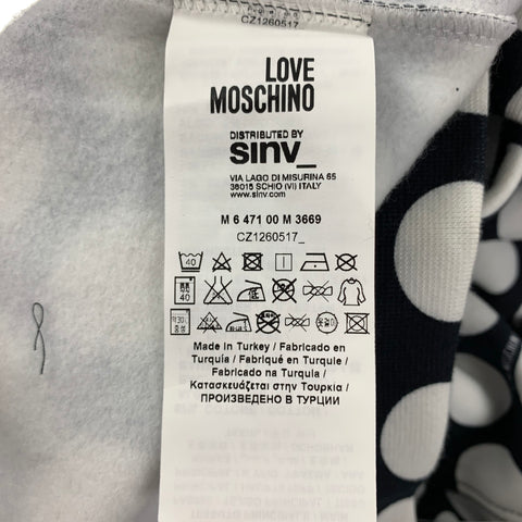 LOVE MOSCHINO Size L Black White Polka Dot Cotton Polyester Jacket