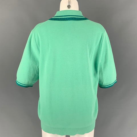 MARC JACOBS Size M Green Viscose / Polyester Knitted Polo Shirt