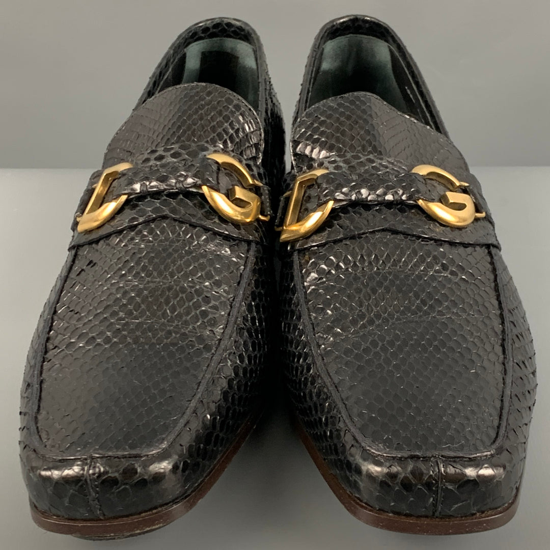 DOLCE & GABBANA Size 7 Black Textured Leather Slip On  display picture 2