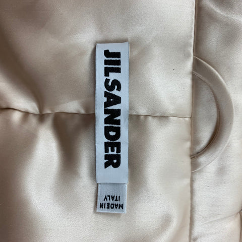 JIL SANDER Size 4 Beige Acetate Silk Padded Jacket
