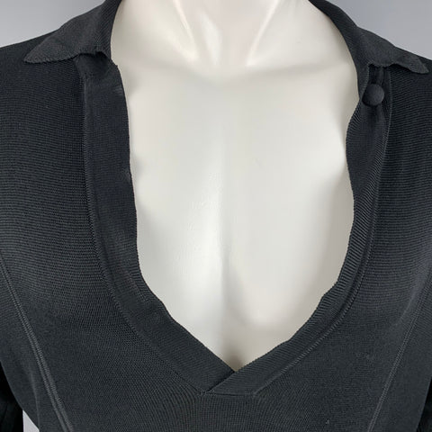 GUCCI Size M Black Knit V-Neck Pullover
